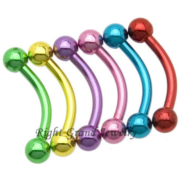 16G Anodized Surgical Steel Eyebrow Barbell Jewelry